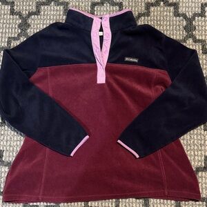 Columbia Navy and Maroon Hoodie with Lavender Details